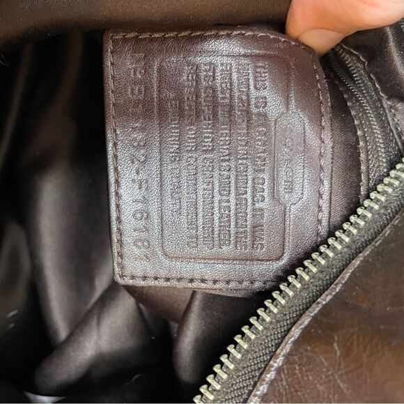 Coach Ashley Sateen Signature C Hobo Crossbody Bag Purse Brown Tan Hippie - Picture 4 of 11